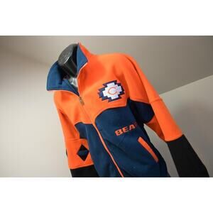 VTG 80's 90's Pro Elite Chicago Bears Full Zip Fleece Jacket Mens Size XL